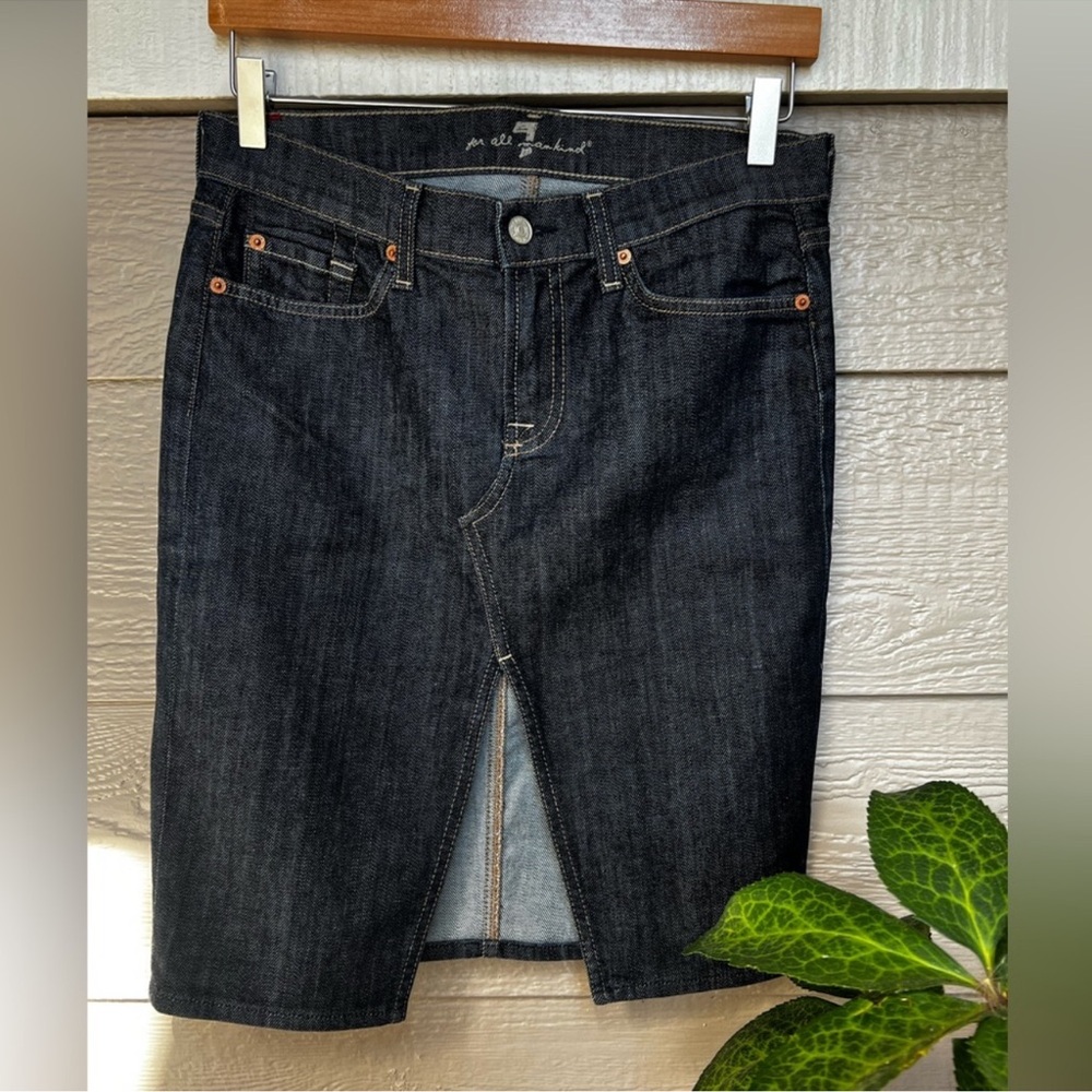7 for all Mankind Roxy denim skirt
Dark wash With front slit size 28